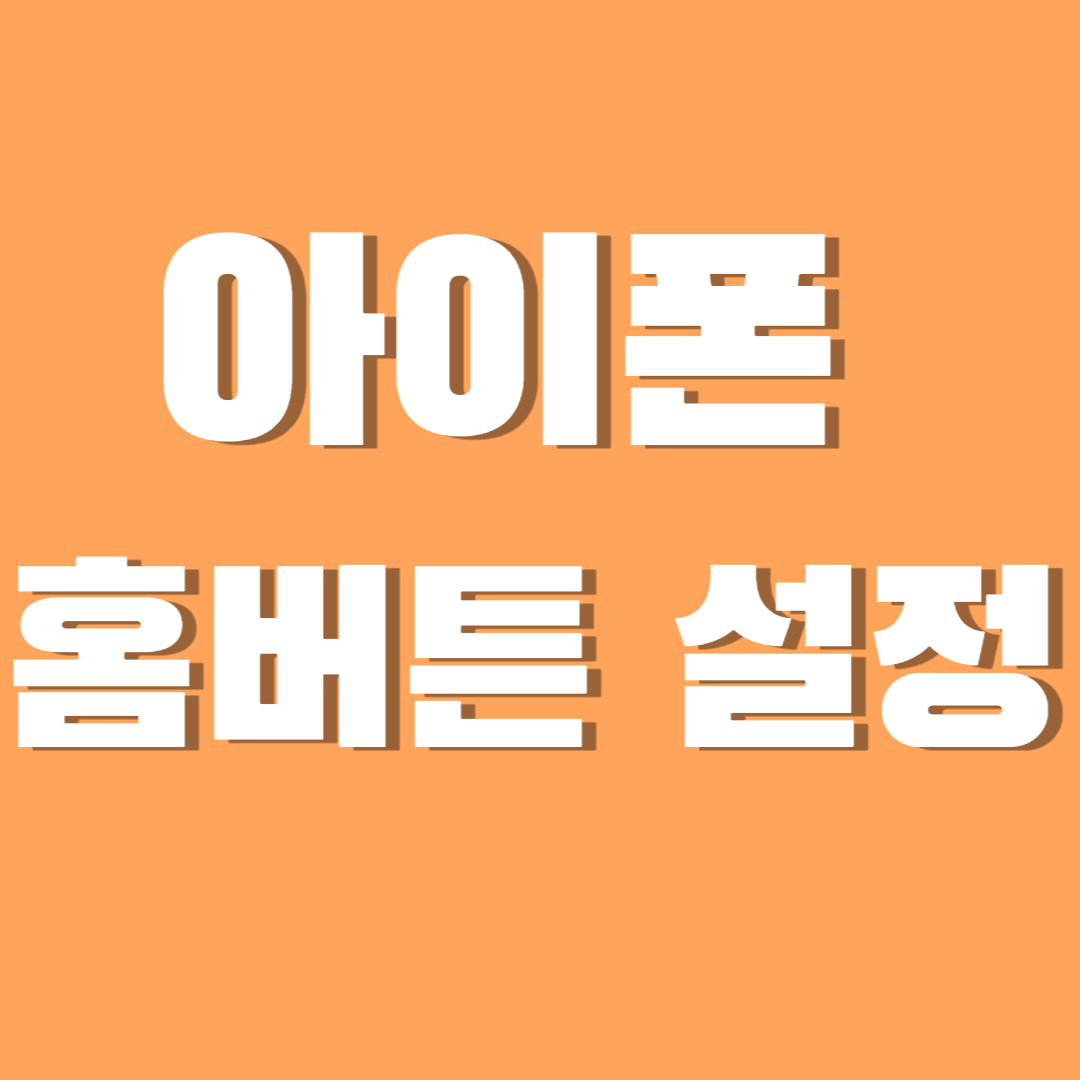 아이폰 홈버튼 설정