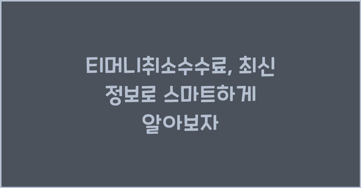 티머니취소수수료
