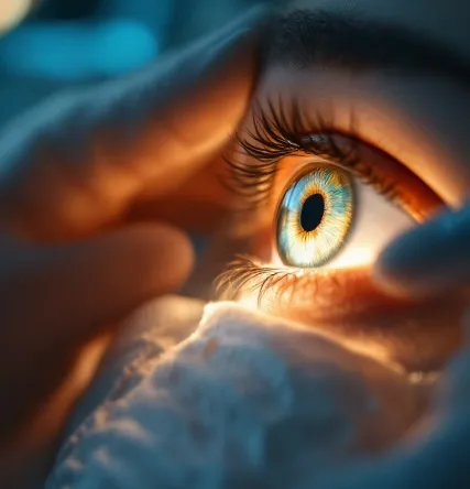 드림렌즈 착용 전 검사중인 이미지