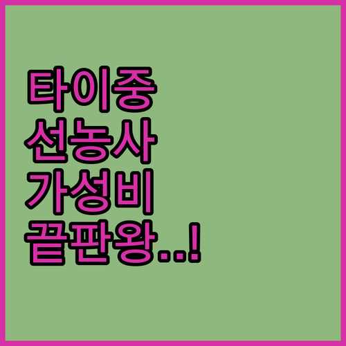 대만 타이중 선농사 근처 가성비 숙소..