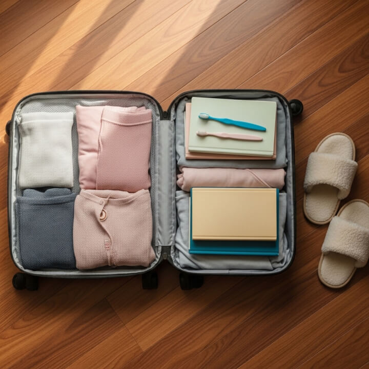 기숙사 준비물 체크리스트 캐리어 내부 짐 싸기 모습