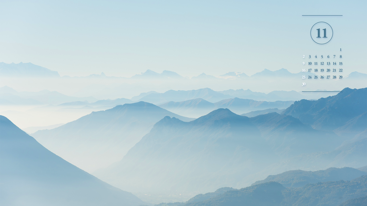 06 산과 안개 A - 2025년11월 노트북배경화면