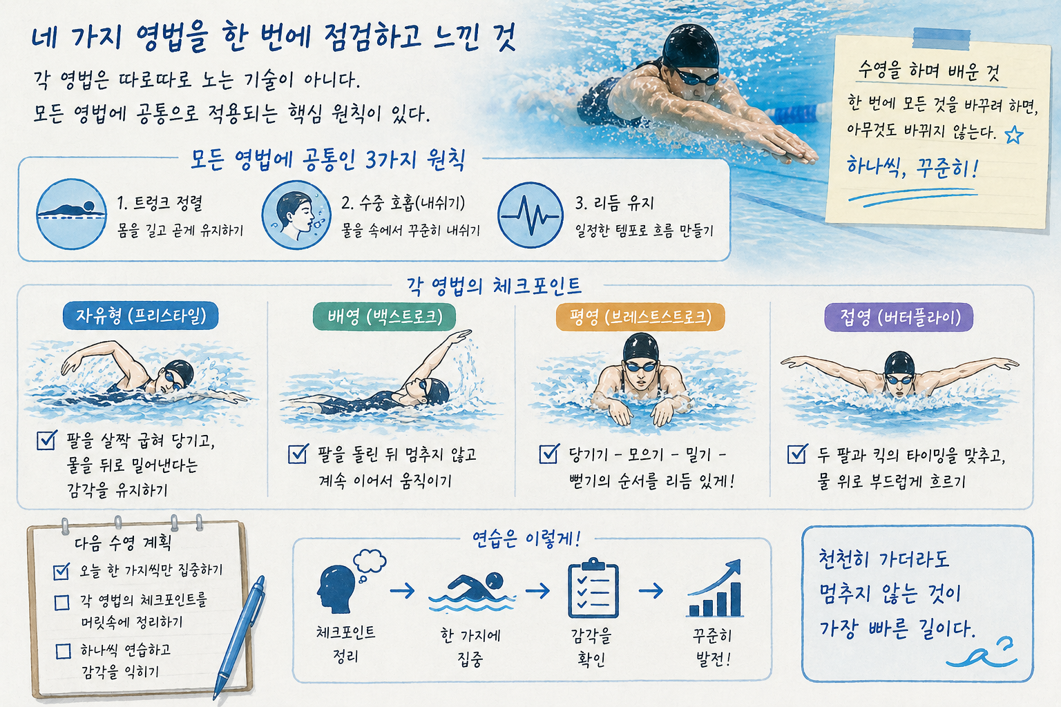 수영 4가지 영법 정리