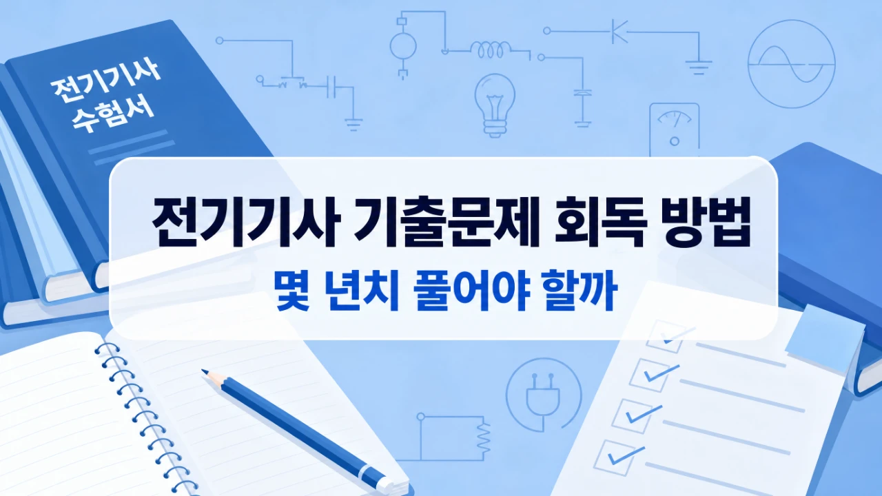 전기기사 기출문제 회독 방법과 1회독 2회독 3회독 흐름을 보여주는 이미지