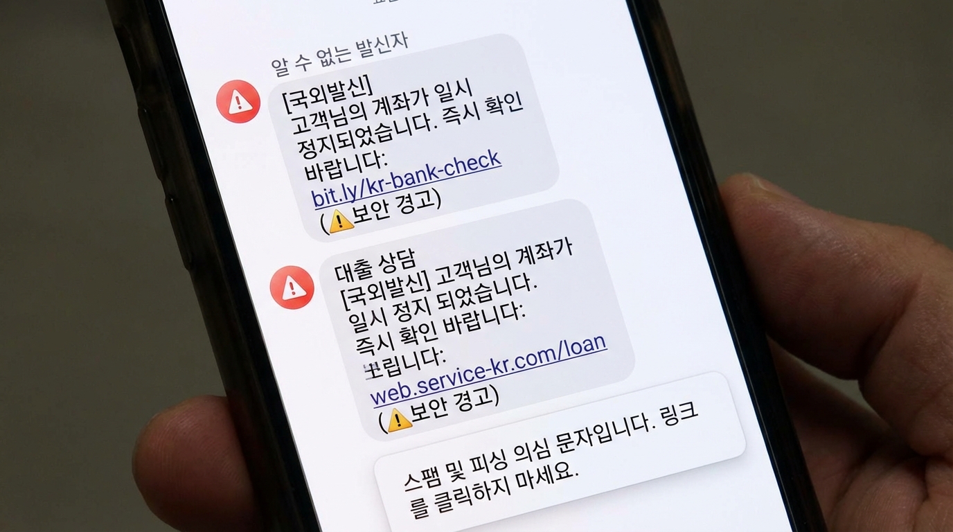 통신비 환급 사기 문자 식별 가이드 이미지