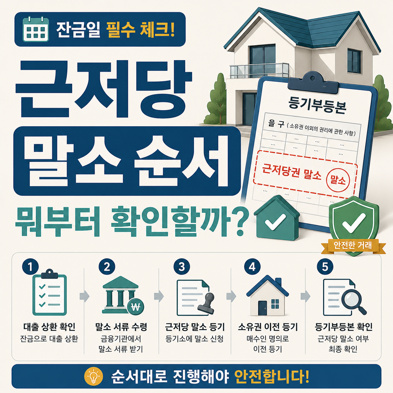 잔금일 근저당 말소 순서를 확인하는 이미지