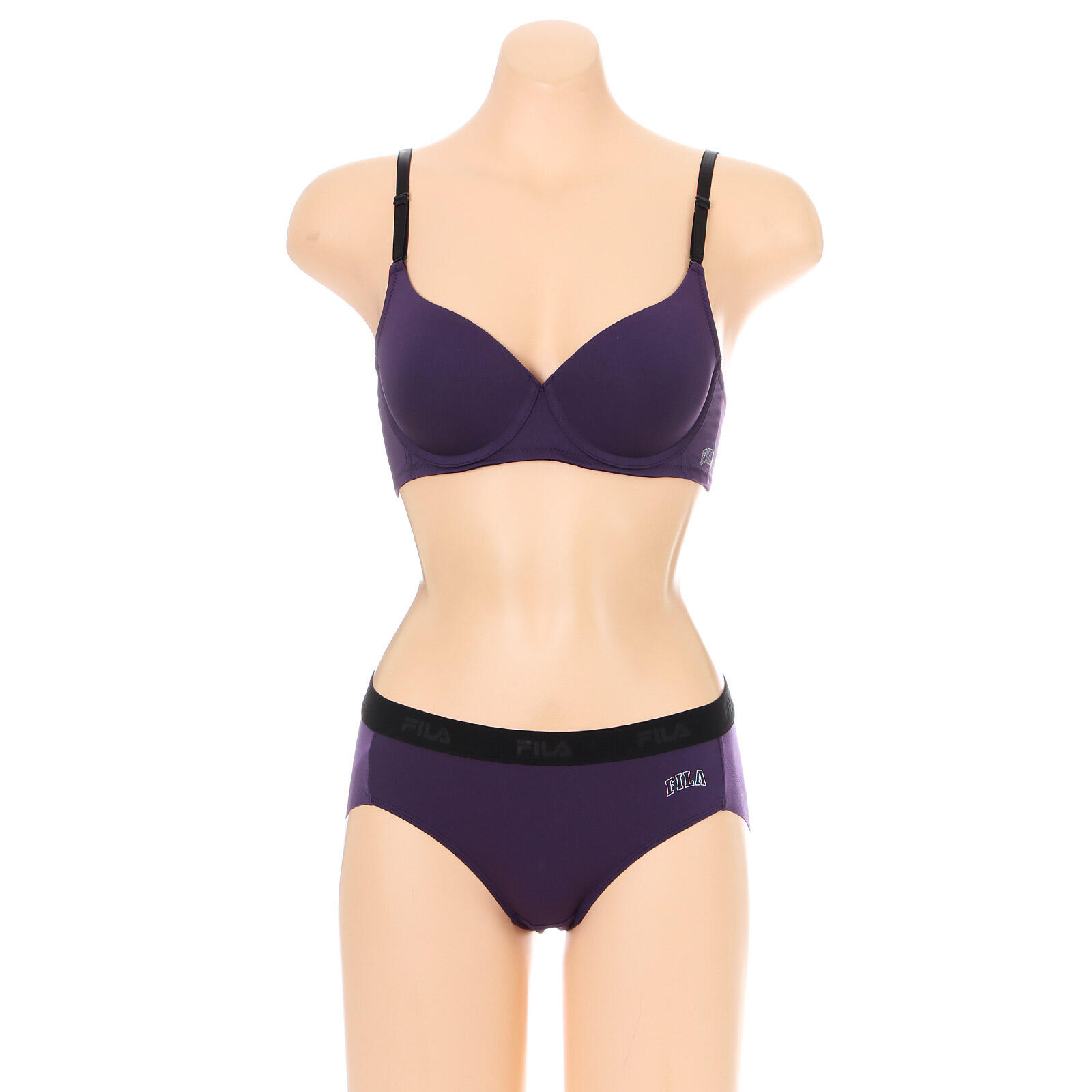 휠라인티모 아웃핏 브라 팬티세트 블랙베리 BADDRD6462F