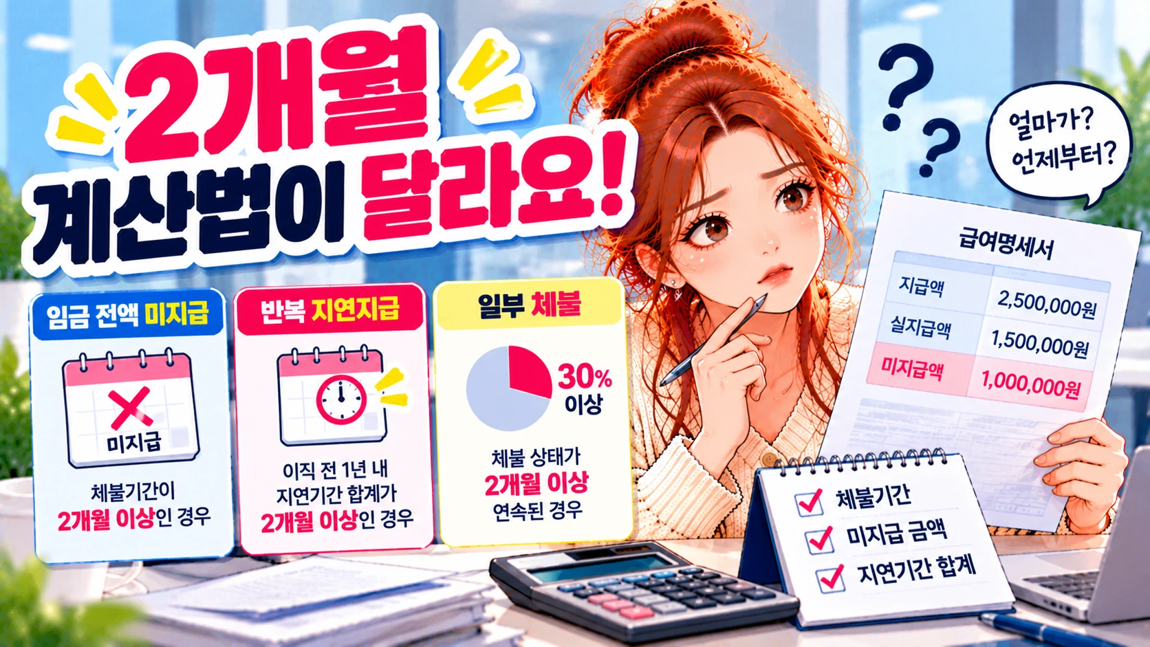 실업급여-임금체불-2개월계산법
