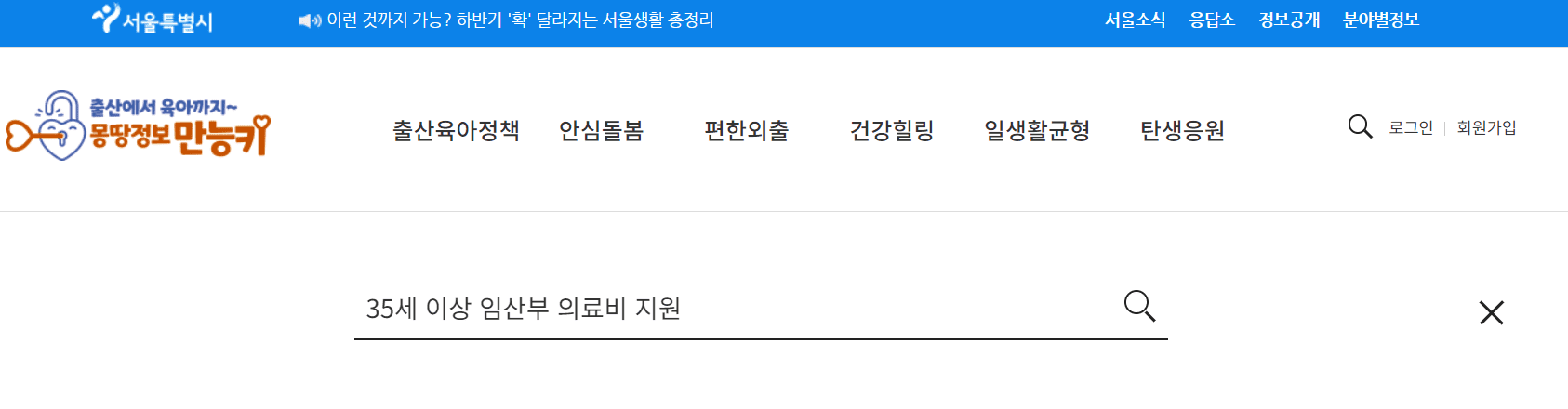 서울시 35세 이상 임산부 의료비 지원 신청 사이트 안내