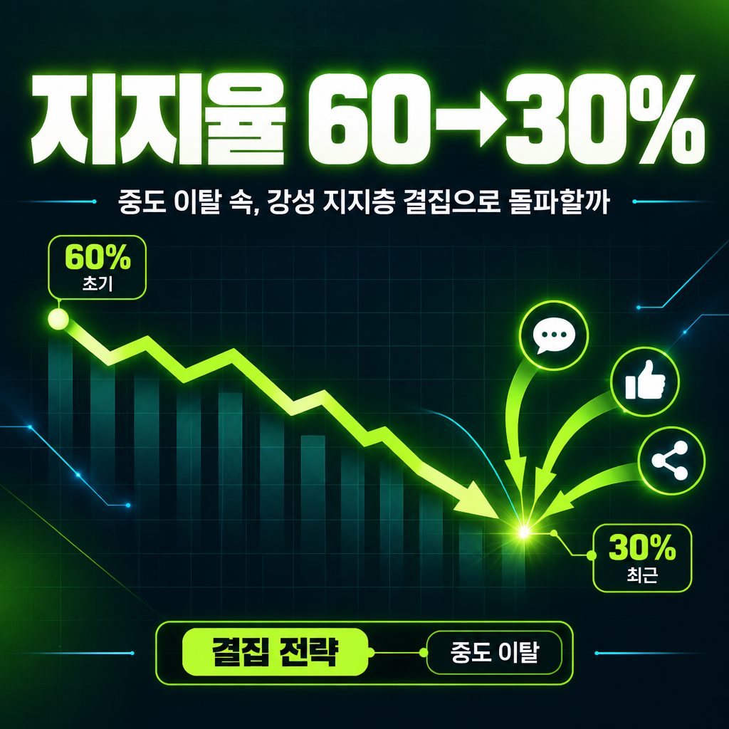 지지율 60&rarr;30%