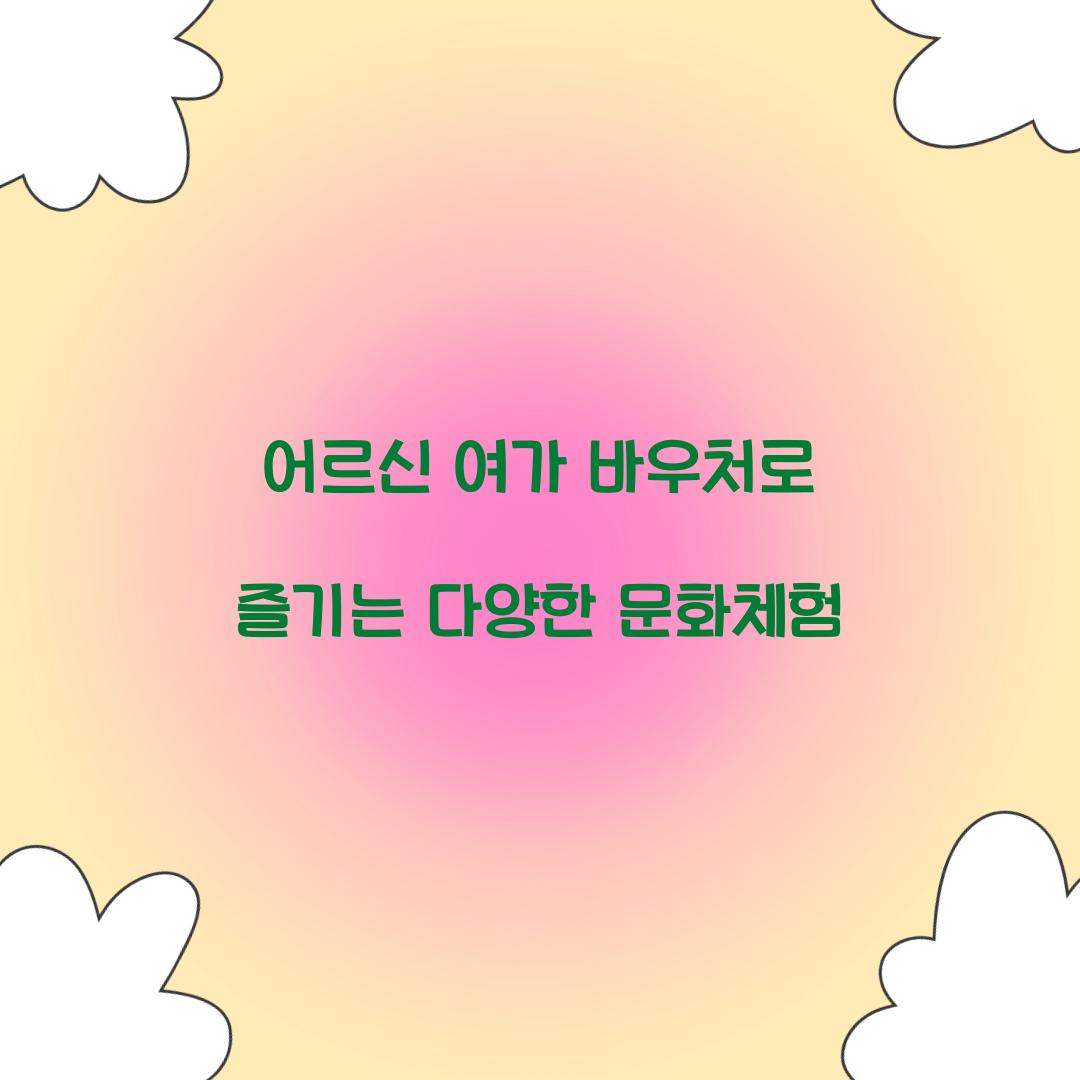 어르신 여가 바우처