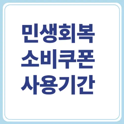 민생회복 소비쿠폰 사용기간