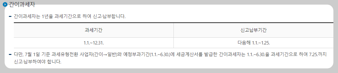 부가세 신고기간
