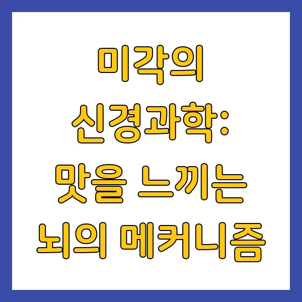 맛을 느끼는 뇌의 메커니즘