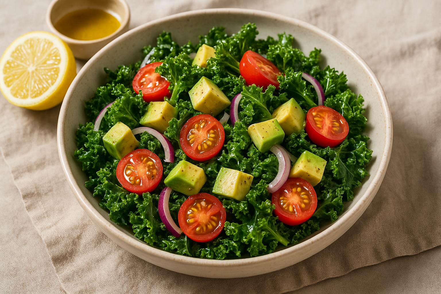 "상큼한 컬리케일 생샐러드"