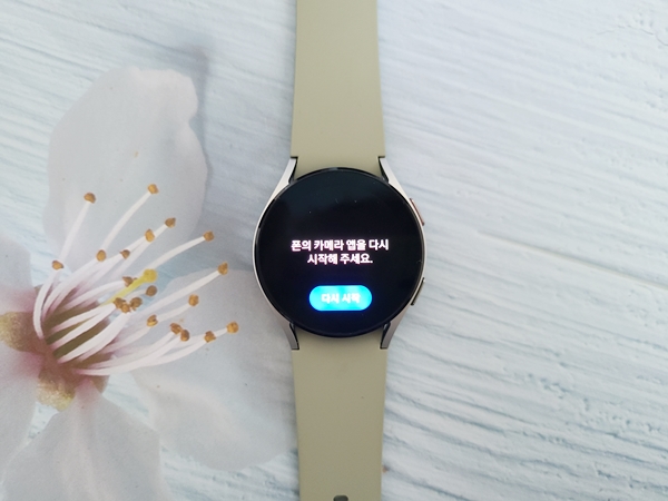 폰의 카메라 앱을 다시 시작해주라는 문구