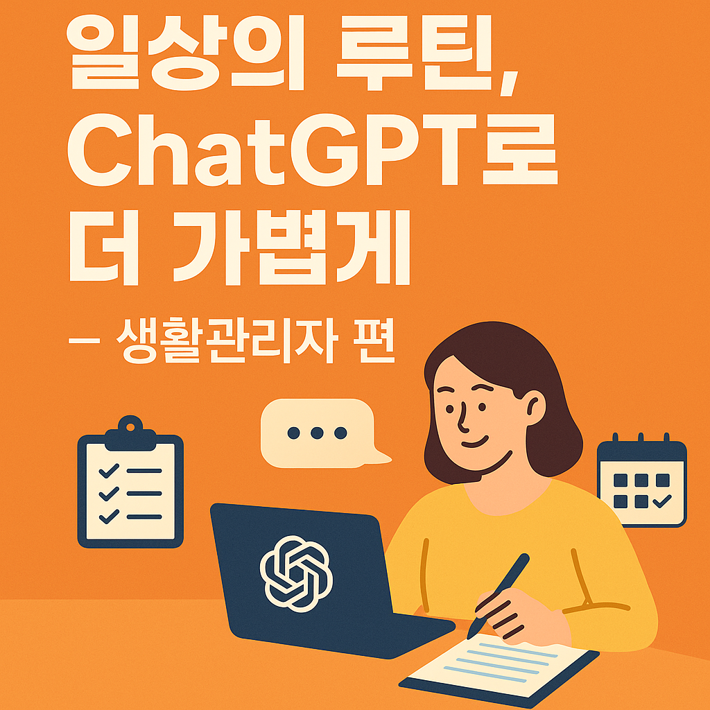ChatGPT를 활용해 일상을 정리하는 생활관리자의 일러스트 이미지