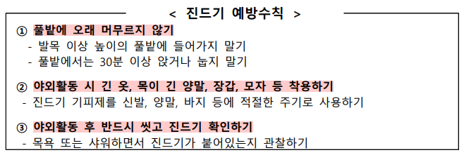 진드기 예방수칙