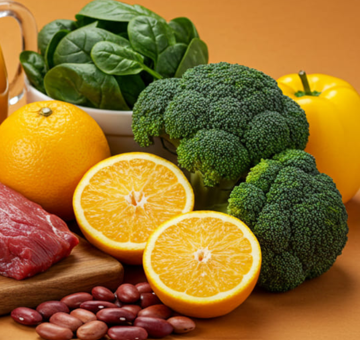 빈혈에 좋은 식품 시금치 오렌지