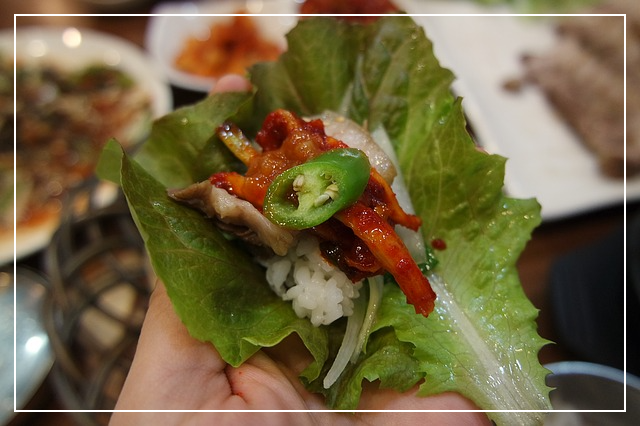 상추쌈과 삼겹살