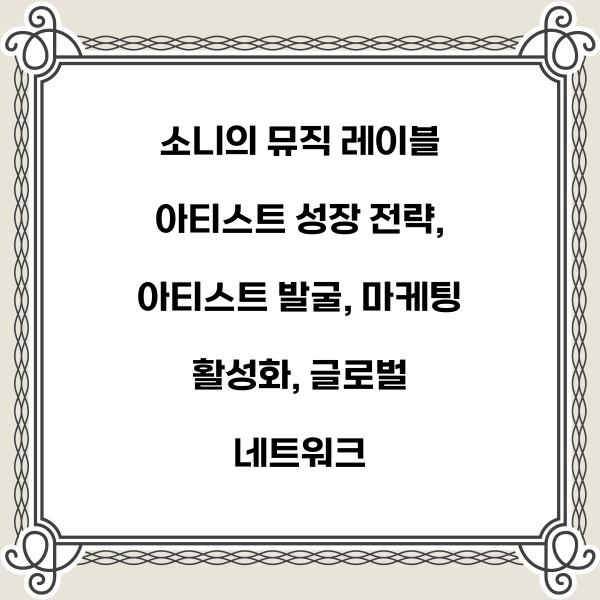 소니의 뮤직 레이블 아티스트 성장 전략