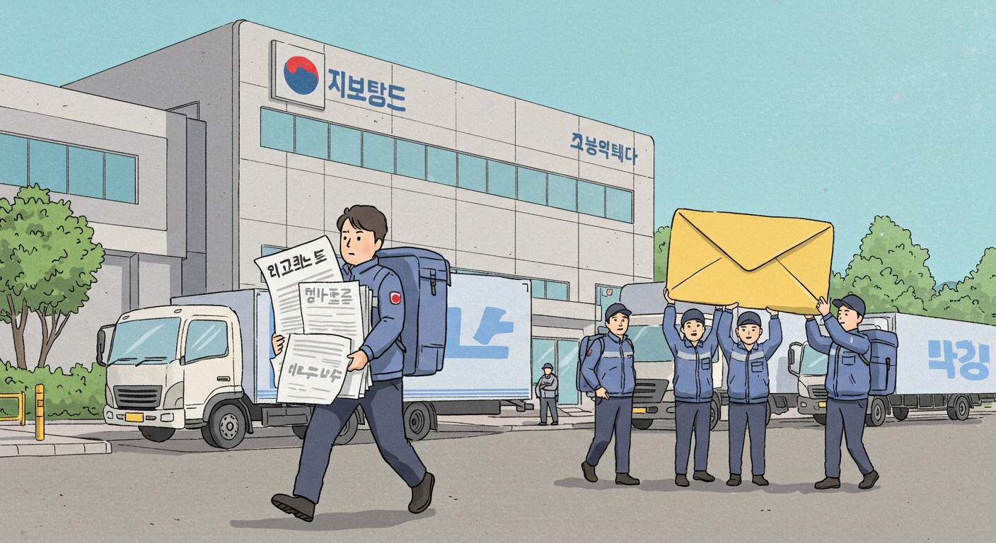 택배노조와 손해배상 논란을 상징적으로 보여주는 장면