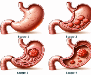 위암 1기부터 4기에 대한 그림