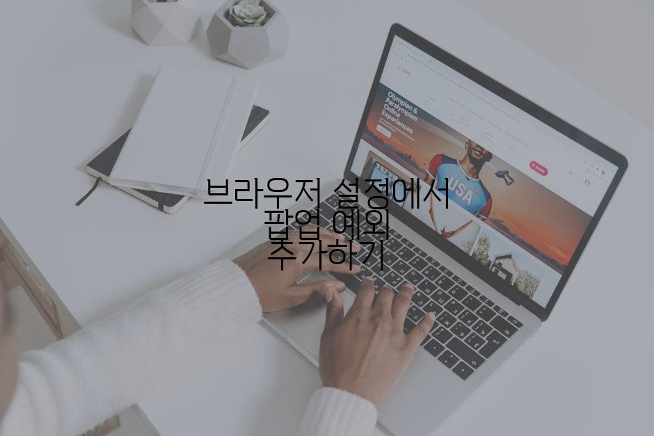 브라우저 설정에서 팝업 예외 추가하기