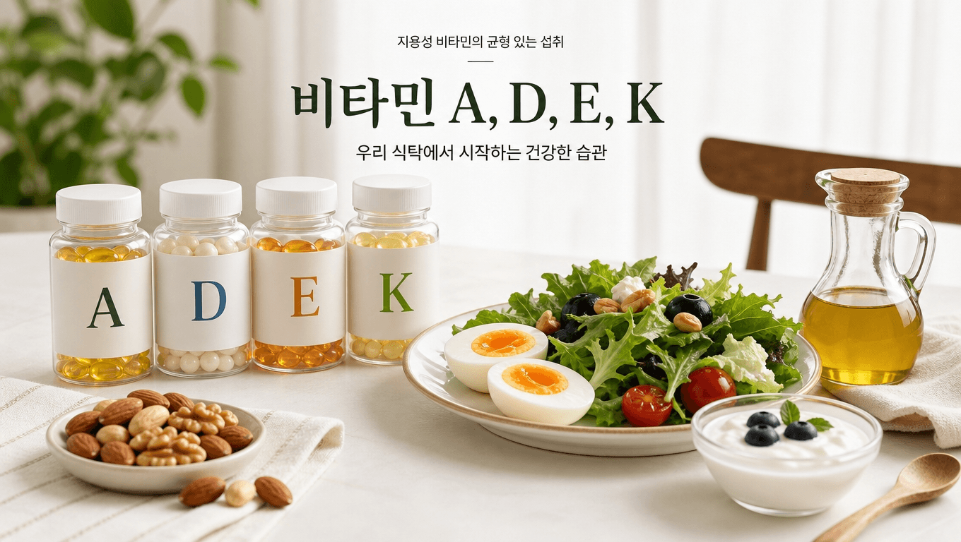 비타민 A D E K 먹는 시간
