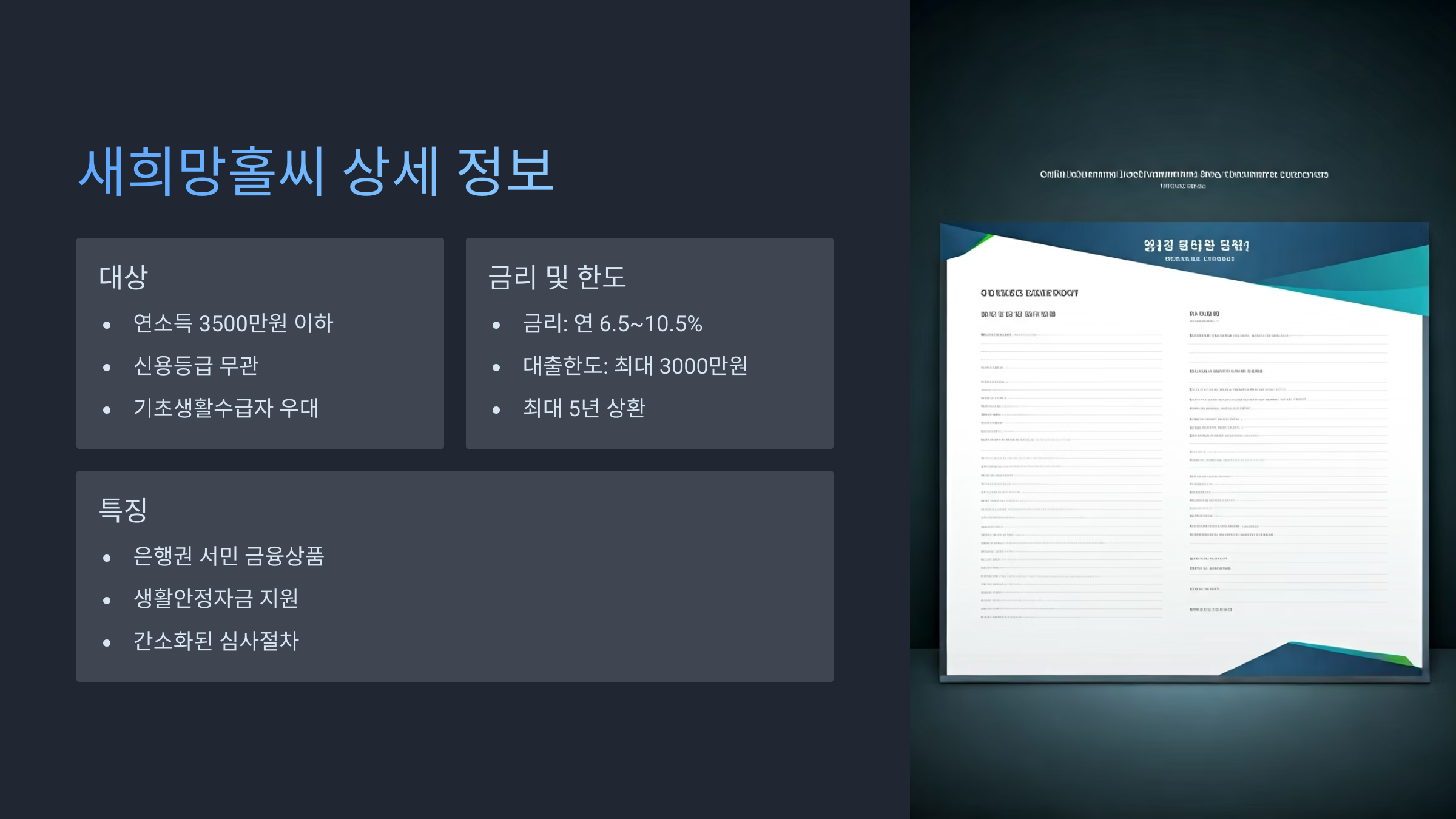 새희망홀씨 저금리 상품