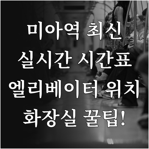 4호선 미아역 실시간 시간표 및 화장..