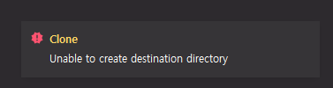 Unable to create destination directory