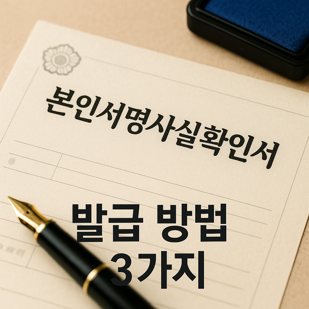 본인서명사실확인서 발급 방법 3가지