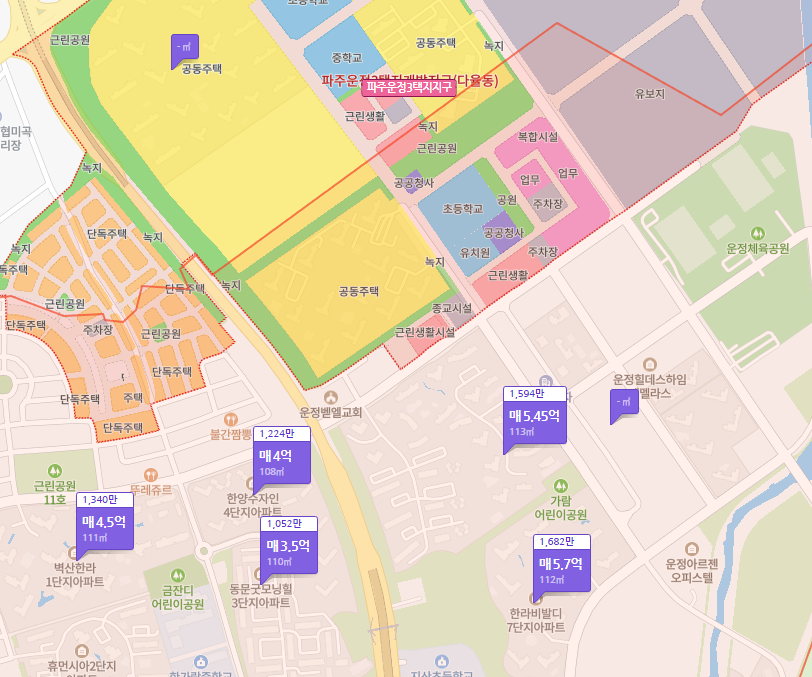 파주-운정신도시-호반써밋-근처-아파트단지-가격