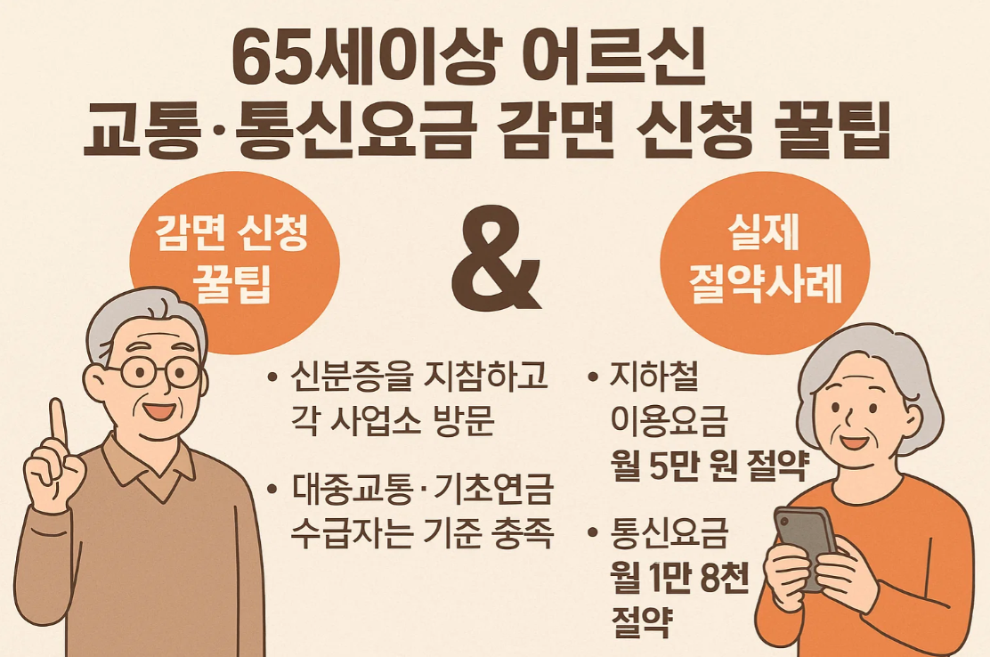 65세이상 어르신 교통&middot;통신요금 감면 신청 꿀팁 &amp; 실제 절약사례