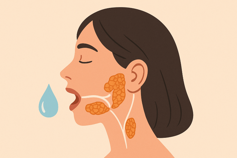 침샘이-마른-여성을-표현한-일러스트
