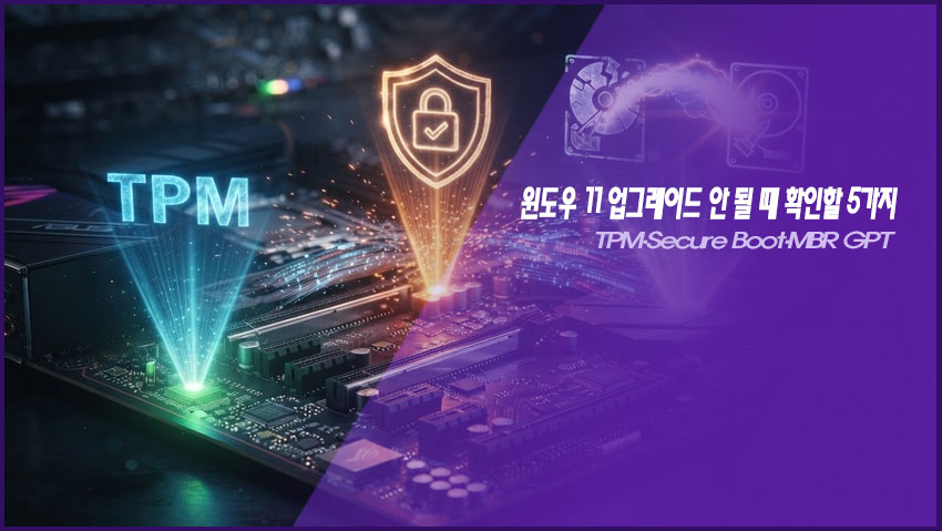 윈도우 11 업그레이드 안 될 때 확인할 5가지｜TPM&middot;Secure Boot&middot;MBR GPT