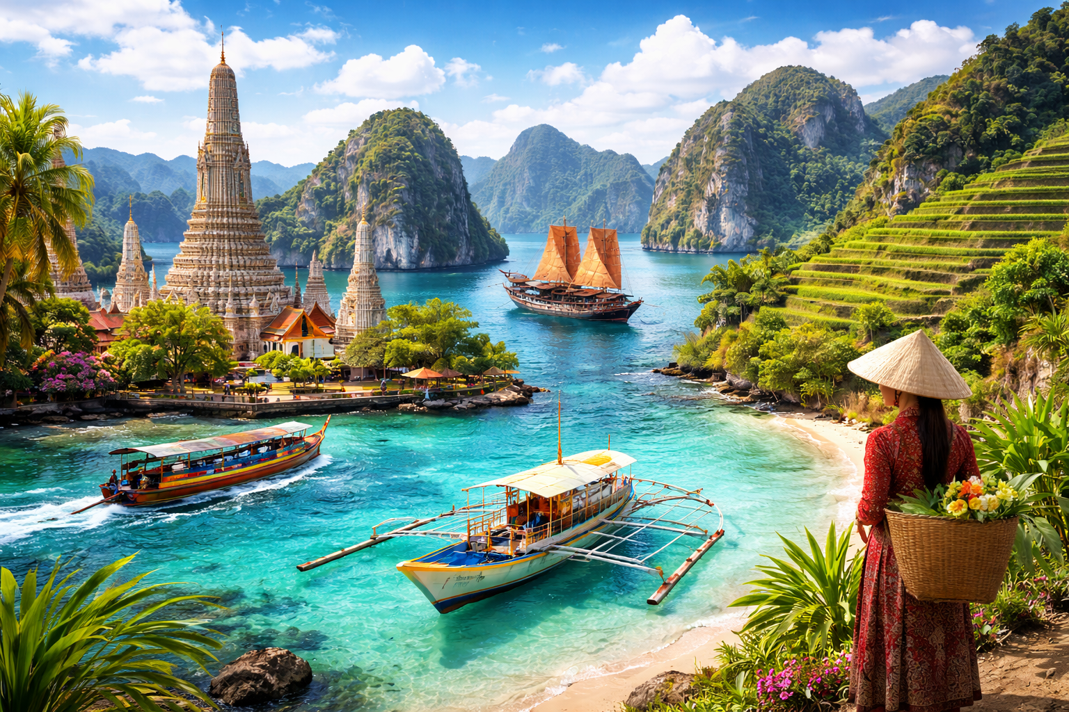 태국,베트남,필리핀 동남아시아 유명한 장소 사진