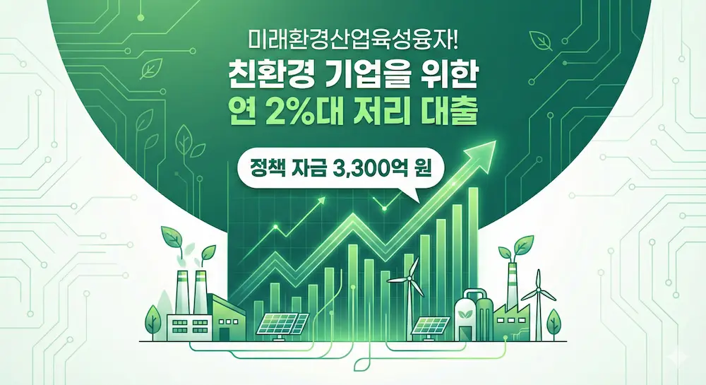 미래환경산업육성융자! 친환경 기업을 위한 연 2%대 저리 대출