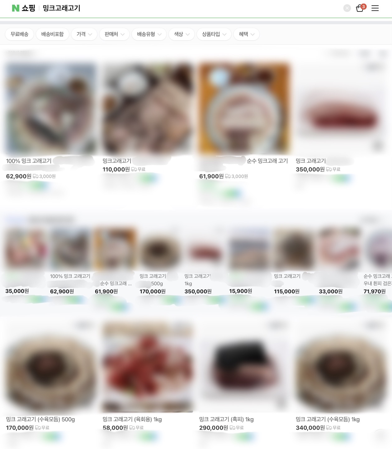 밍크고래 불법 포획 유통 판매 밍크고래고기 불법 판매