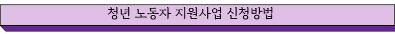 청년 노동자 지원사업 신청방법