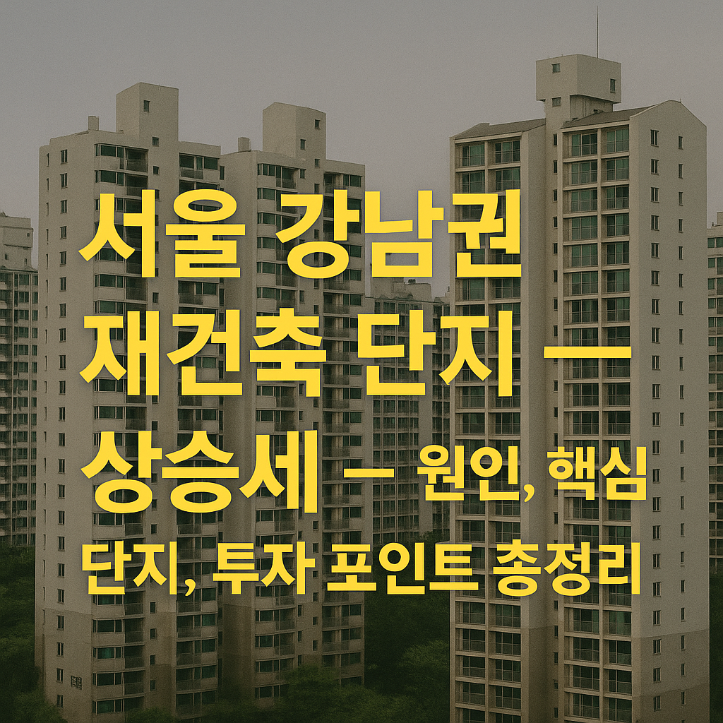 서울 강남권 재건축 단지 상승세 – 원인, 핵심 단지, 투자 포인트 총정리