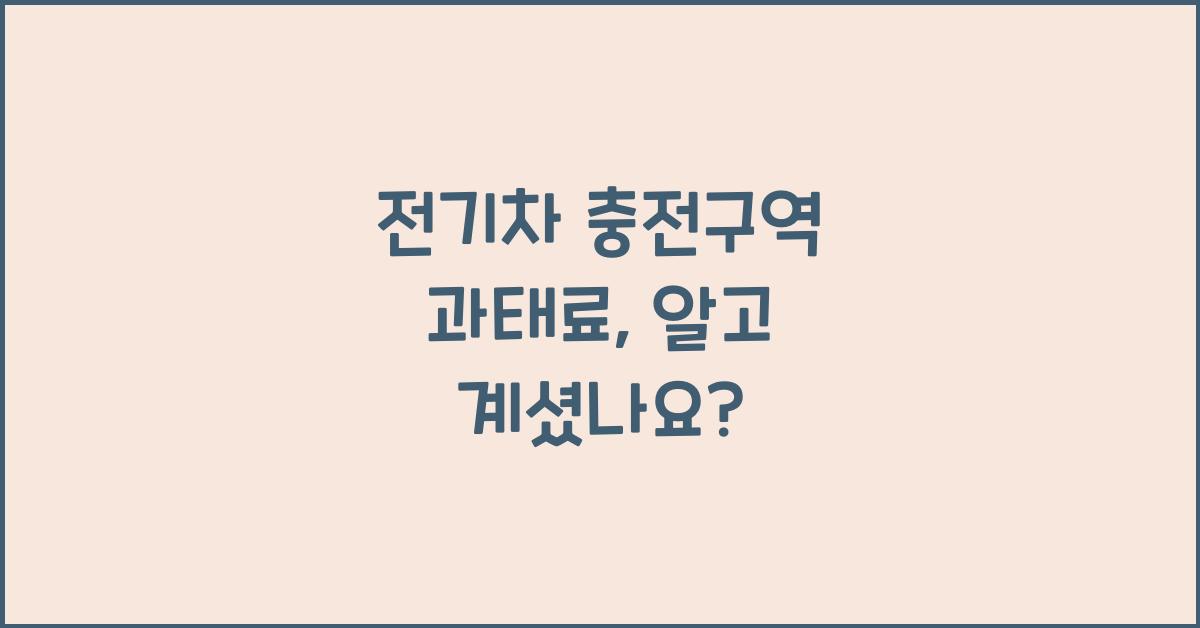 전기차 충전구역 과태료