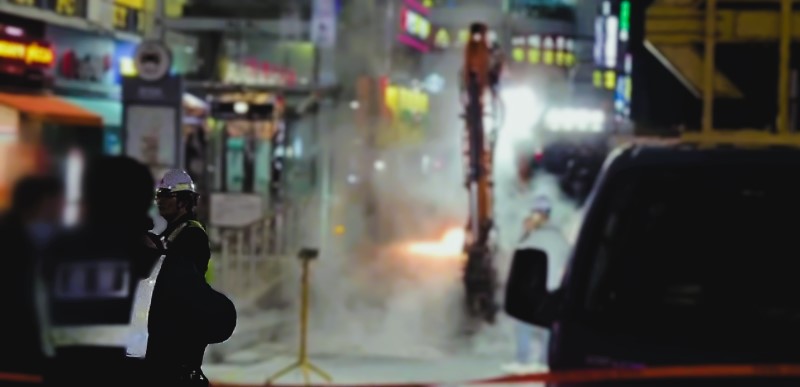 용인 수지구청역 도로 땅꺼짐 (영상)- 싱크홀? 포트홀?