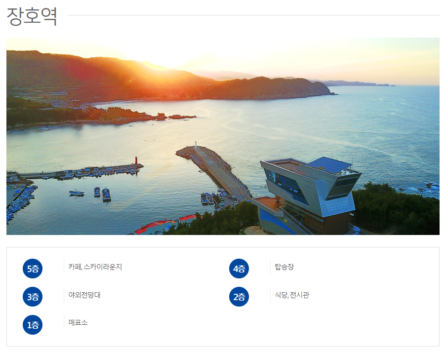 삼척해상케이블카-장호역-층별안내