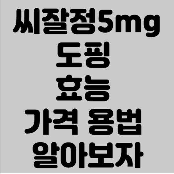 씨잘정5mg 도핑 효능 용법 가격 알아보자