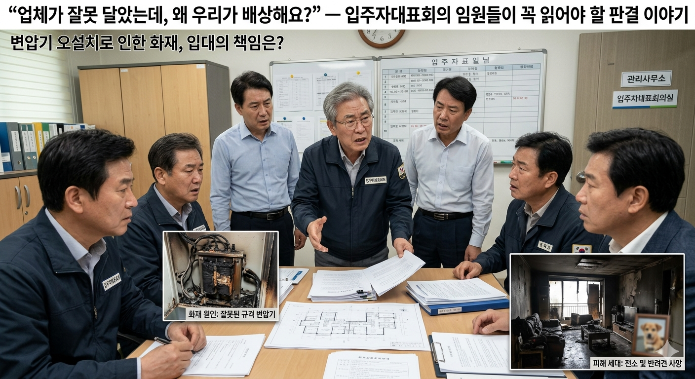 아파트 변압기 공사 중 화재 발생 → 입주자대표회의도 손해배상 책임진다