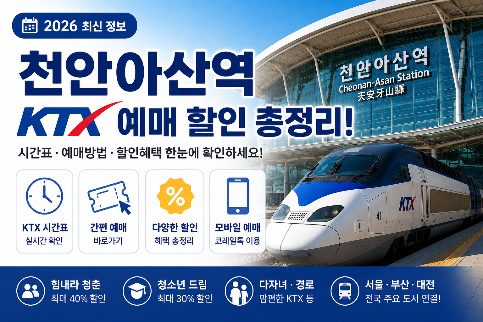 천안아산역 KTX 예매 할인 총정리 (2026 최신)