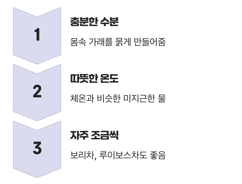 몸속부터 채우는 수분, 따뜻한 물