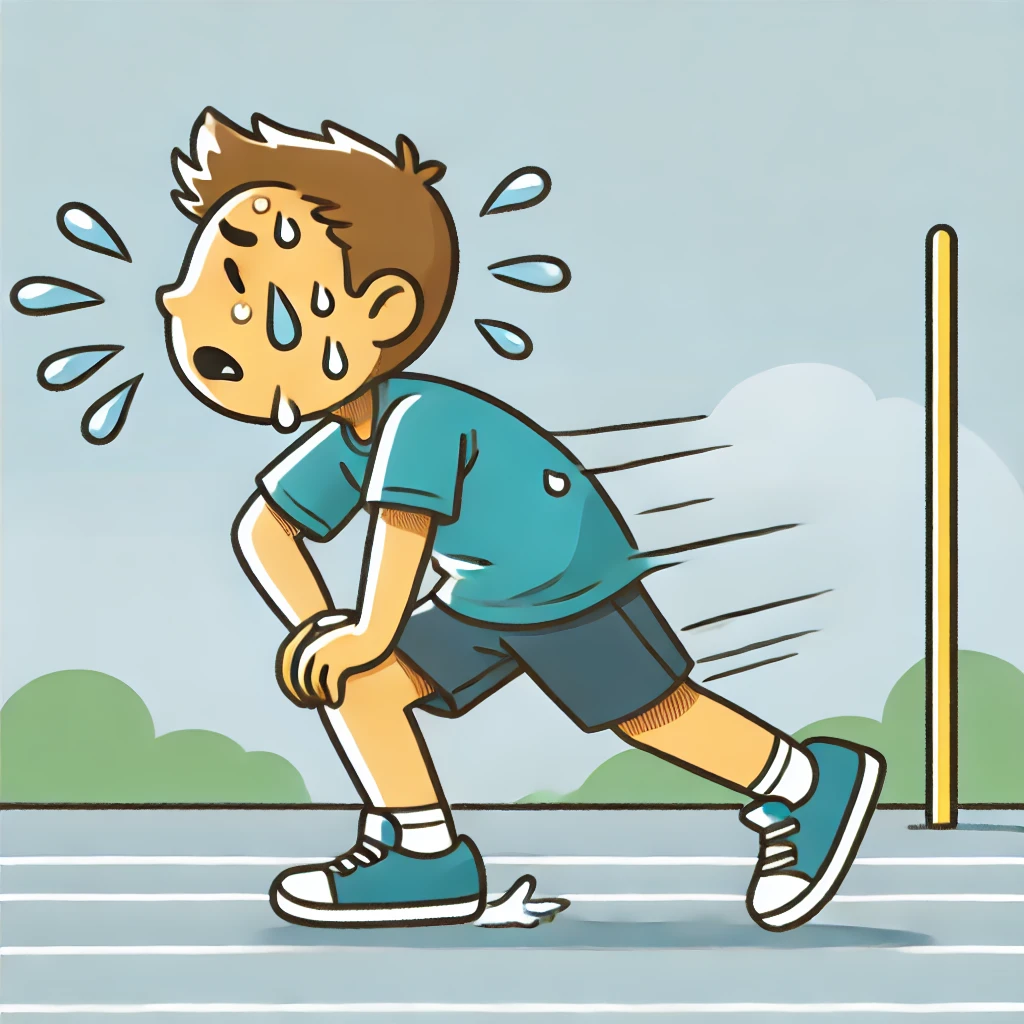 러닝하며 숨차는 모습